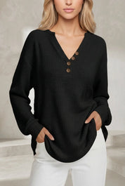Pull col V maille gaufrée | Lounelle Paris