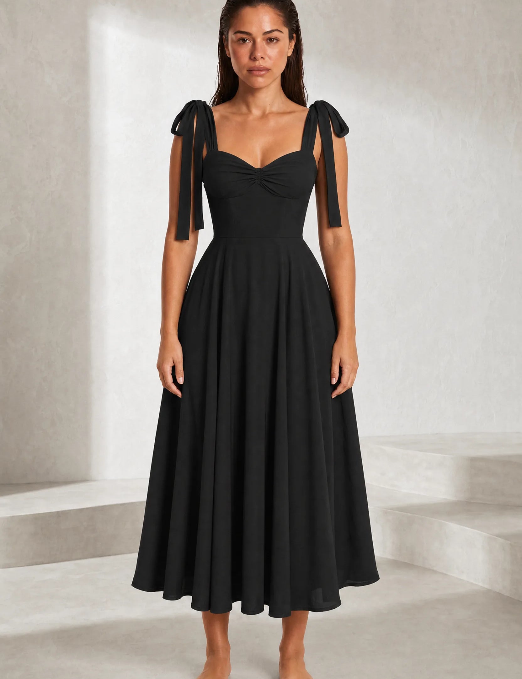 Robe à bretelles nouées dos nu | Lounelle Paris