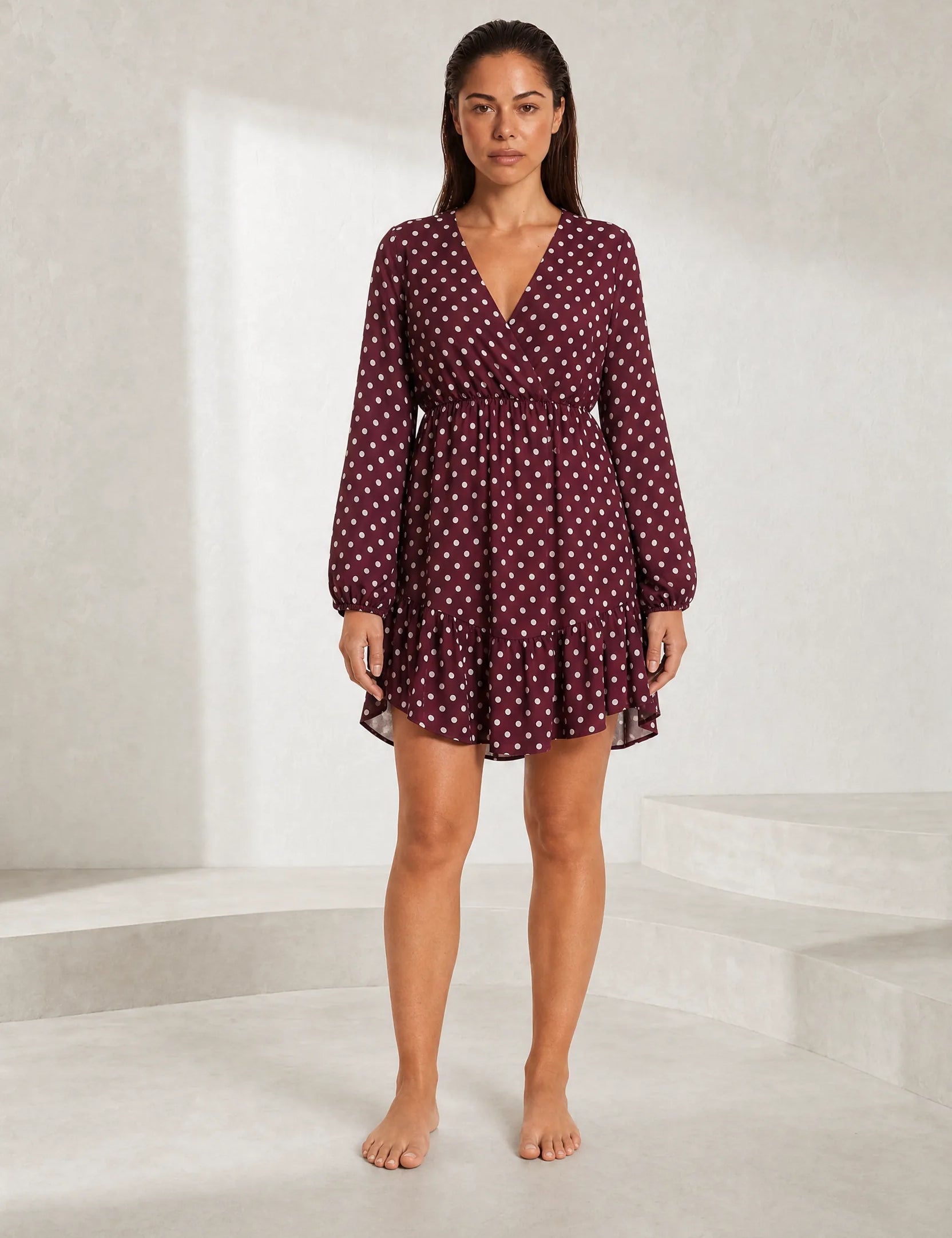 Robe à pois col V | Lounelle Paris
