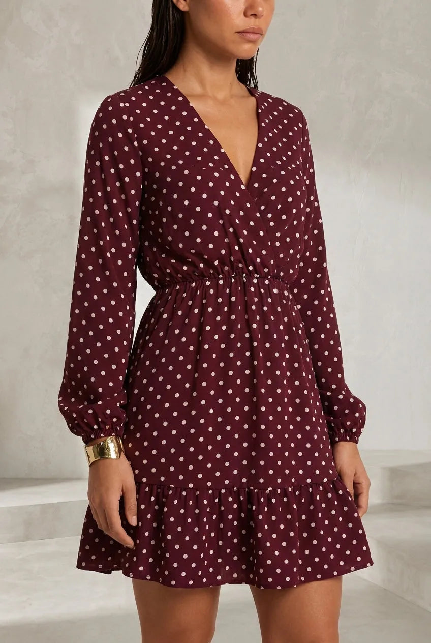 Robe à pois col V | Lounelle Paris
