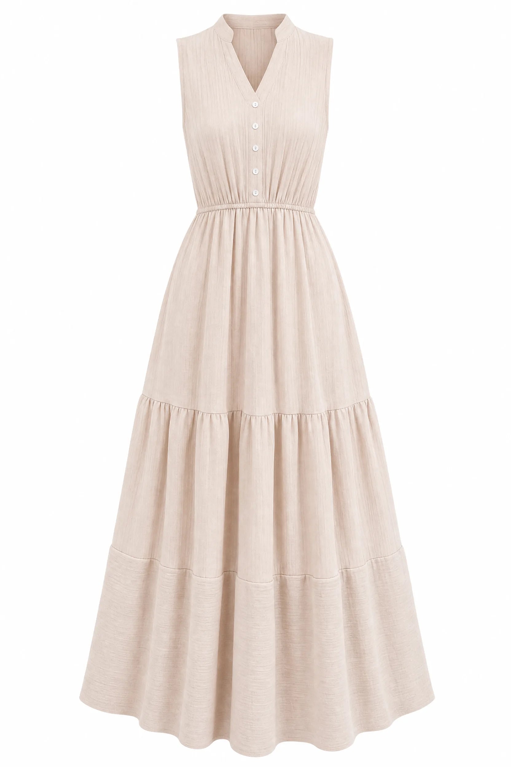 Robe abricot col V à volants | Lounelle Paris