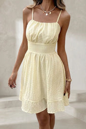 Robe abricot smockée dos nu | Lounelle Paris