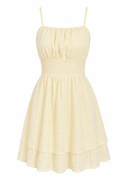 Robe abricot smockée dos nu | Lounelle Paris