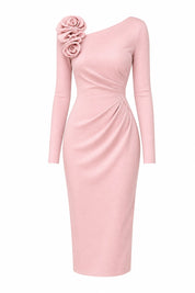 Robe asymétrique à fleur d'épaule | Lounelle Paris
