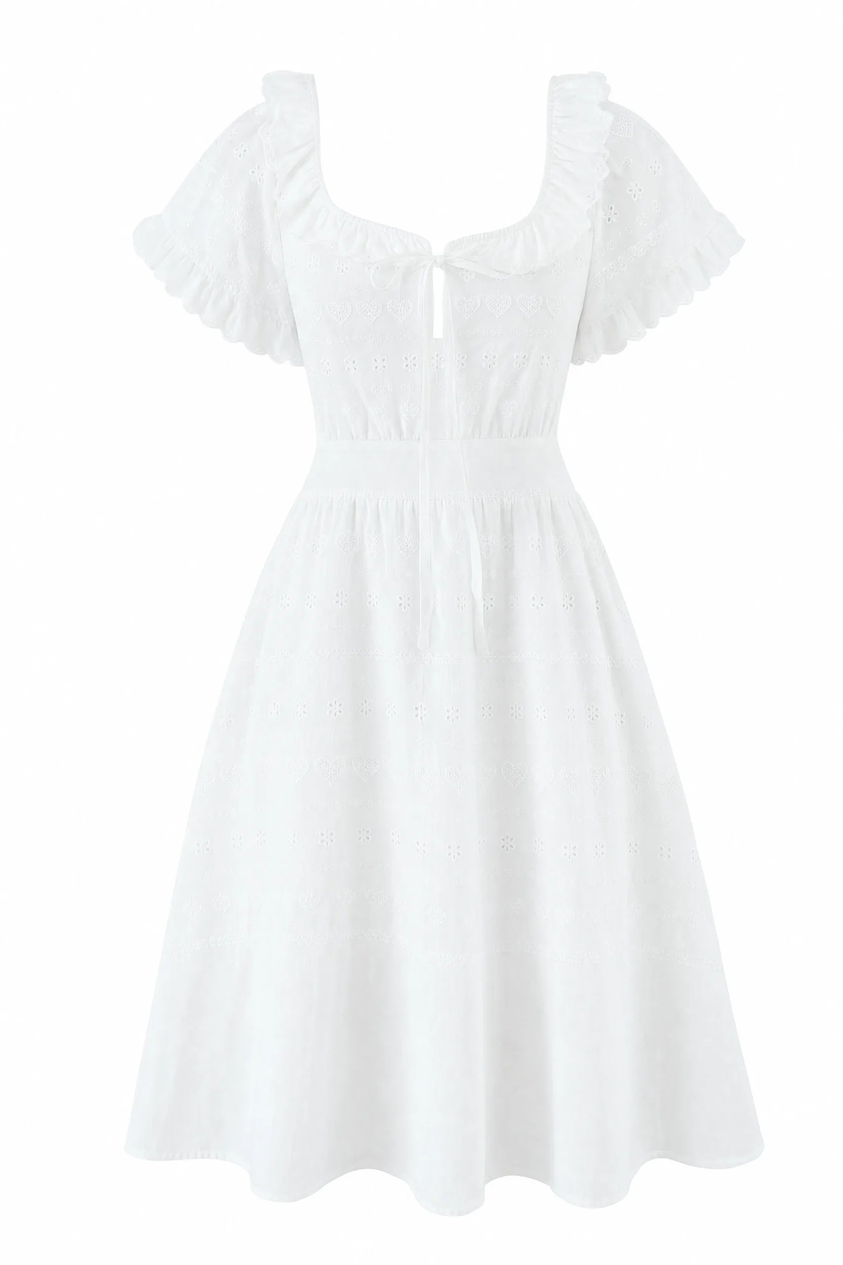 Robe blanche brodée dos ajouré | Lounelle Paris