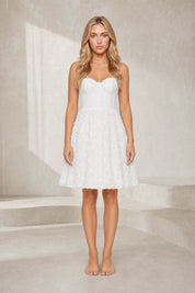 Robe blanche bustier dos lacé | Lounelle Paris