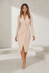 Robe blazer portefeuille fendue