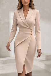 Robe blazer portefeuille fendue | Lounelle Paris