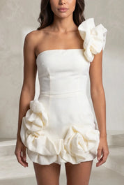 Robe bustier asymétrique volantée | Lounelle Paris