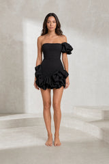 Robe bustier asymétrique volantée