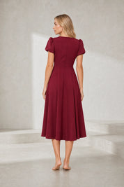 Robe col V croisé manches bouffantes | Lounelle Paris