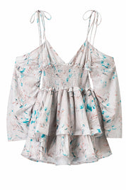 Robe fluide à bretelles et volants | Lounelle Paris