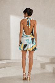 Robe imprimée col licou dos nu | Lounelle Paris