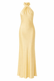 Robe jaune col licou dos nu | Lounelle Paris