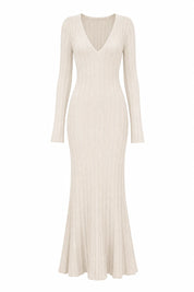 Robe longue abricot col V | Lounelle Paris
