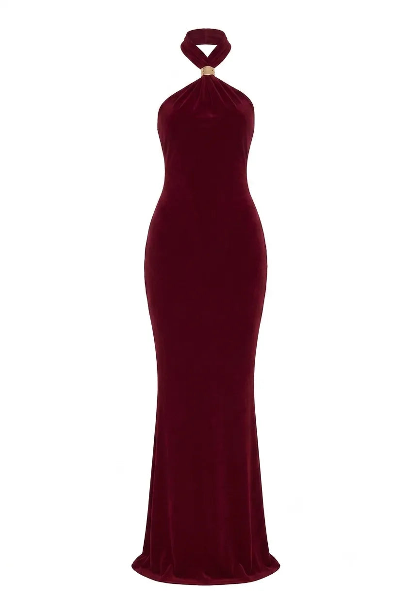 Robe longue ajustée col licou | Lounelle Paris