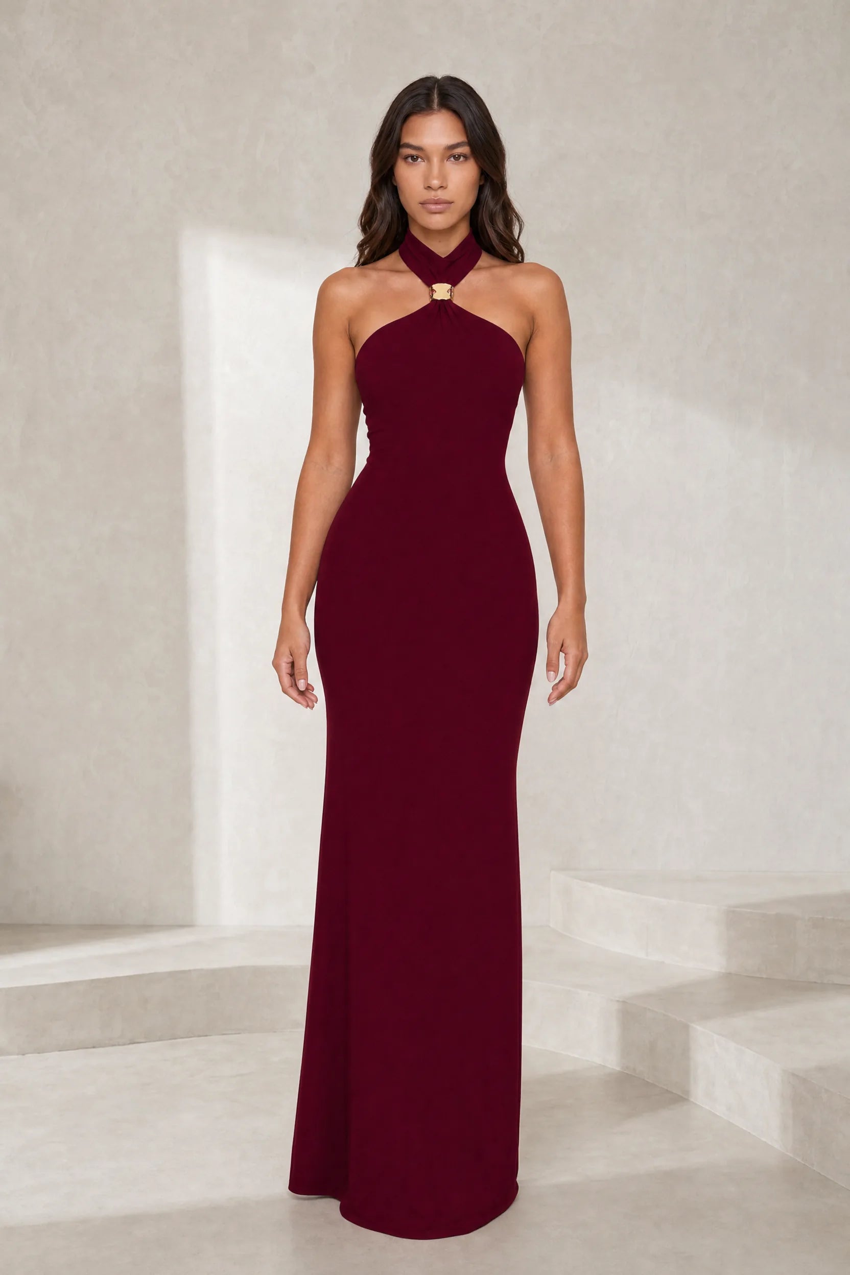 Robe longue ajustée col licou | Lounelle Paris
