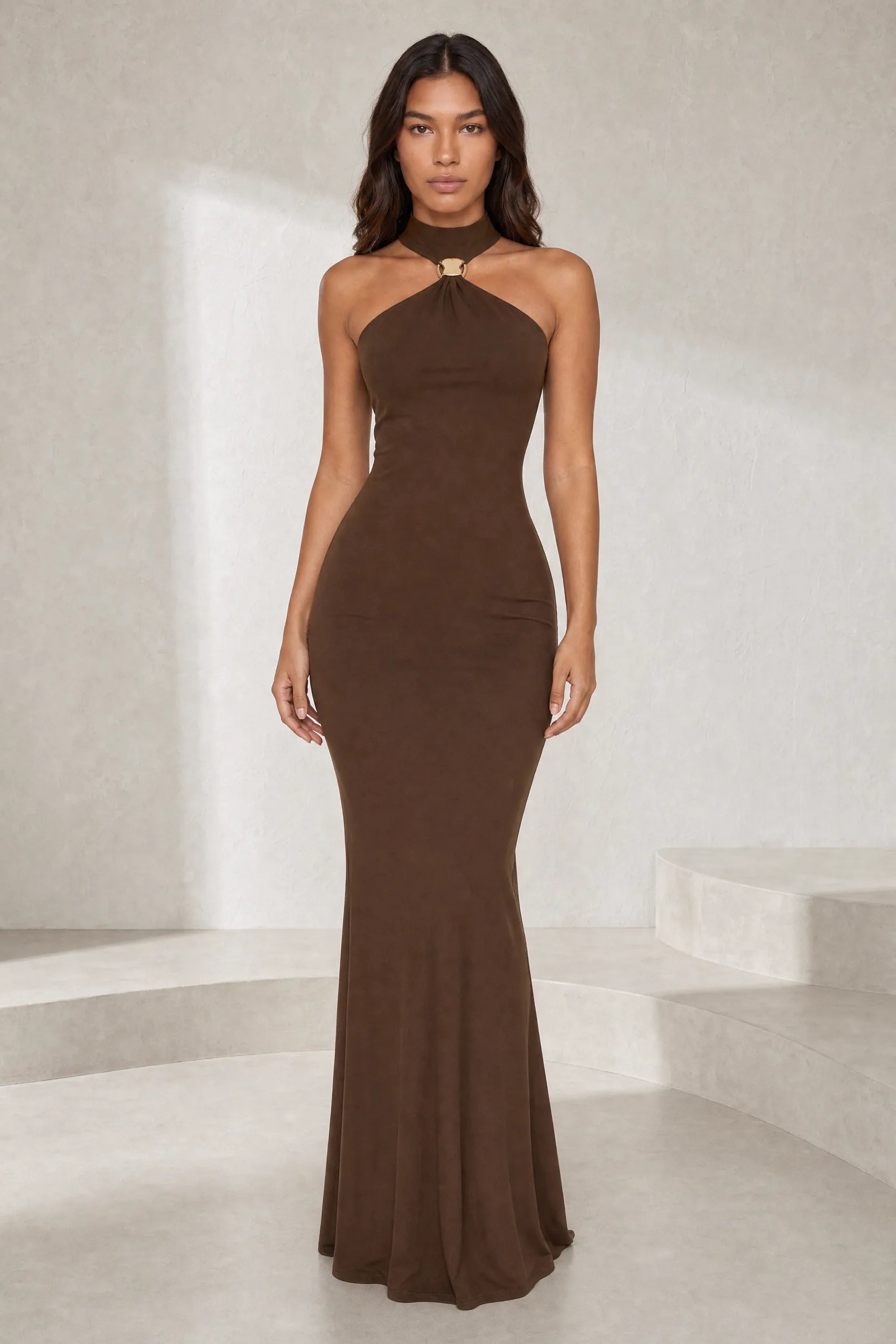 Robe longue ajustée col licou | Lounelle Paris