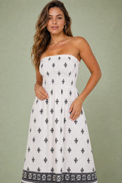 Robe longue blanche bandeau dos nu | Vue rapprochée | Lounelle Paris