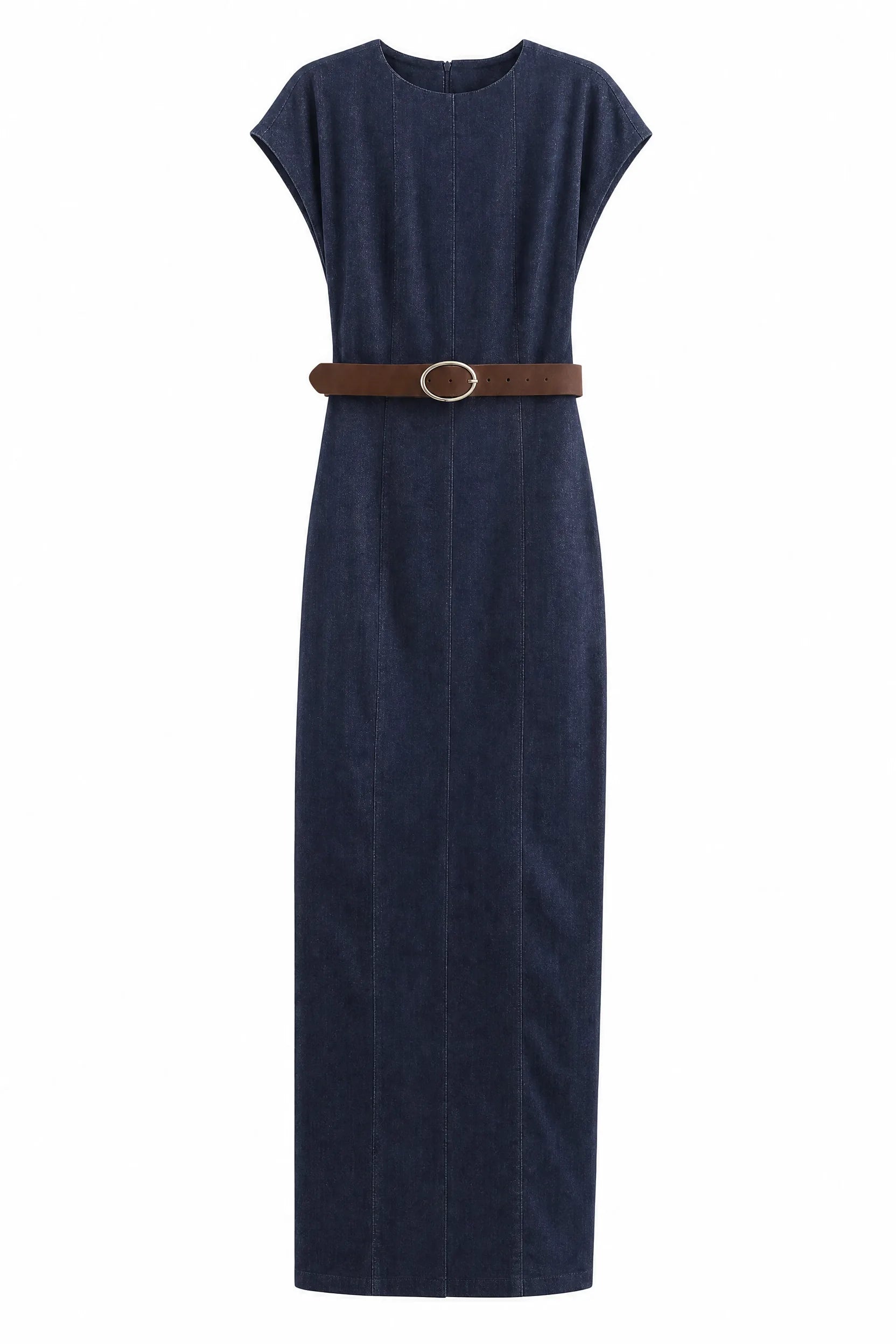 Robe longue bleu foncé ceinturée | Lounelle Paris