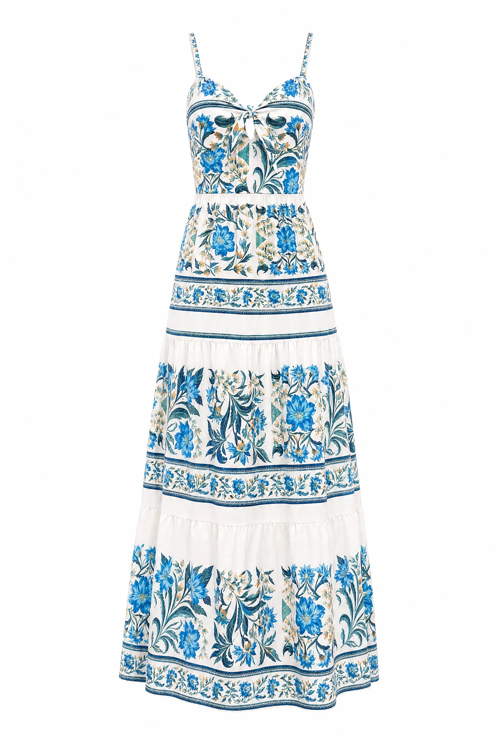 Robe longue bleue à bretelles | Lounelle Paris