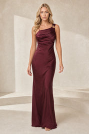 Robe longue bordeaux asymétrique | Lounelle Paris