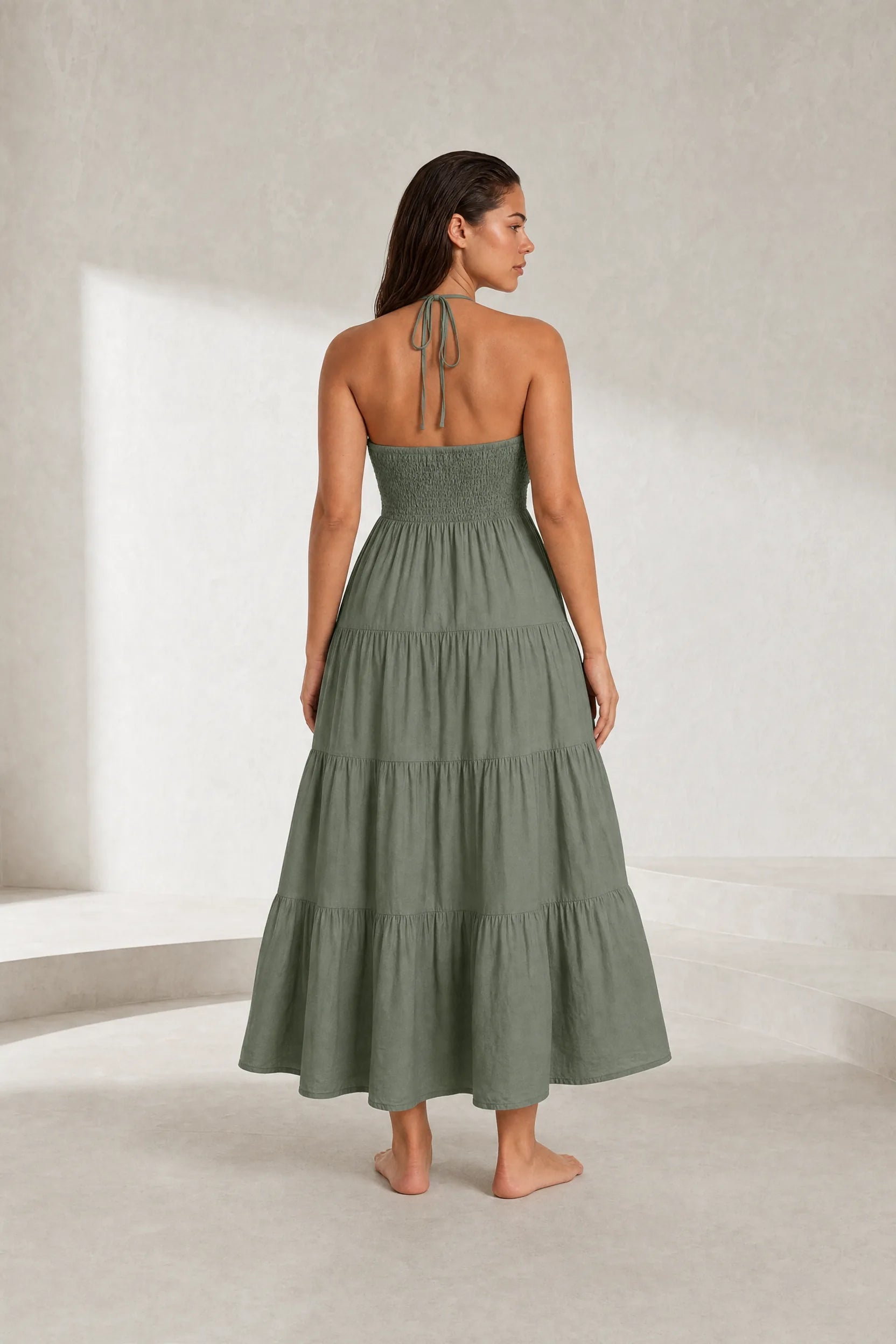 Robe longue col halter dos nu | Lounelle Paris