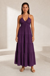 Robe longue col halter dos nu | Lounelle Paris