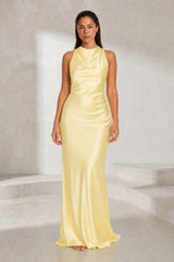 Robe longue dos nu col halter