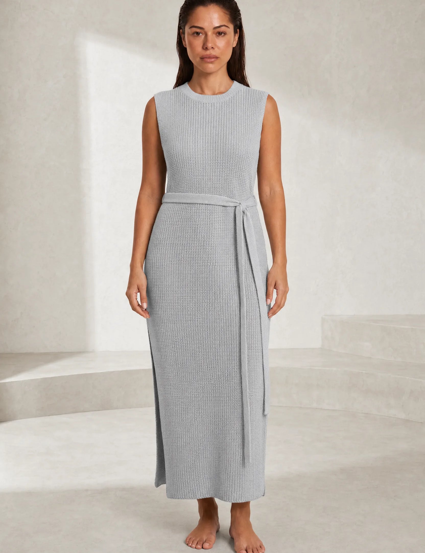 Robe longue en maille fendue | Lounelle Paris