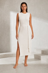 Robe longue en maille fendue