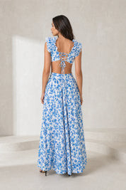 Robe longue fleurie dos nu | Lounelle Paris