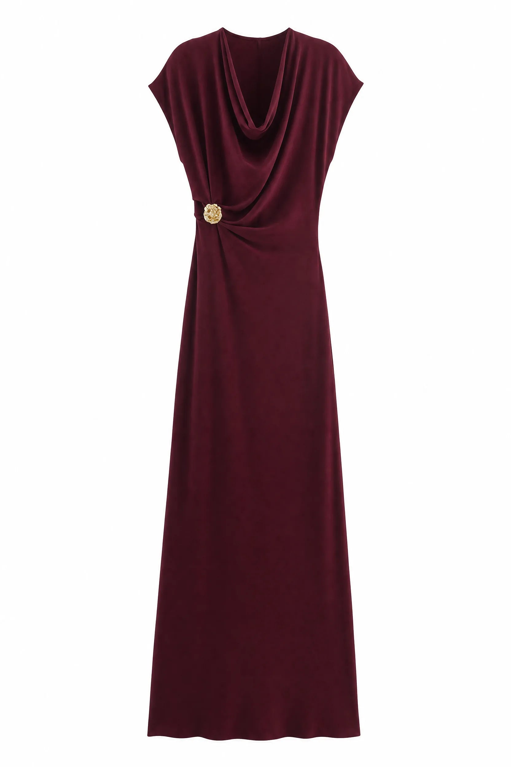 Robe longue fluide col drapé | Lounelle Paris