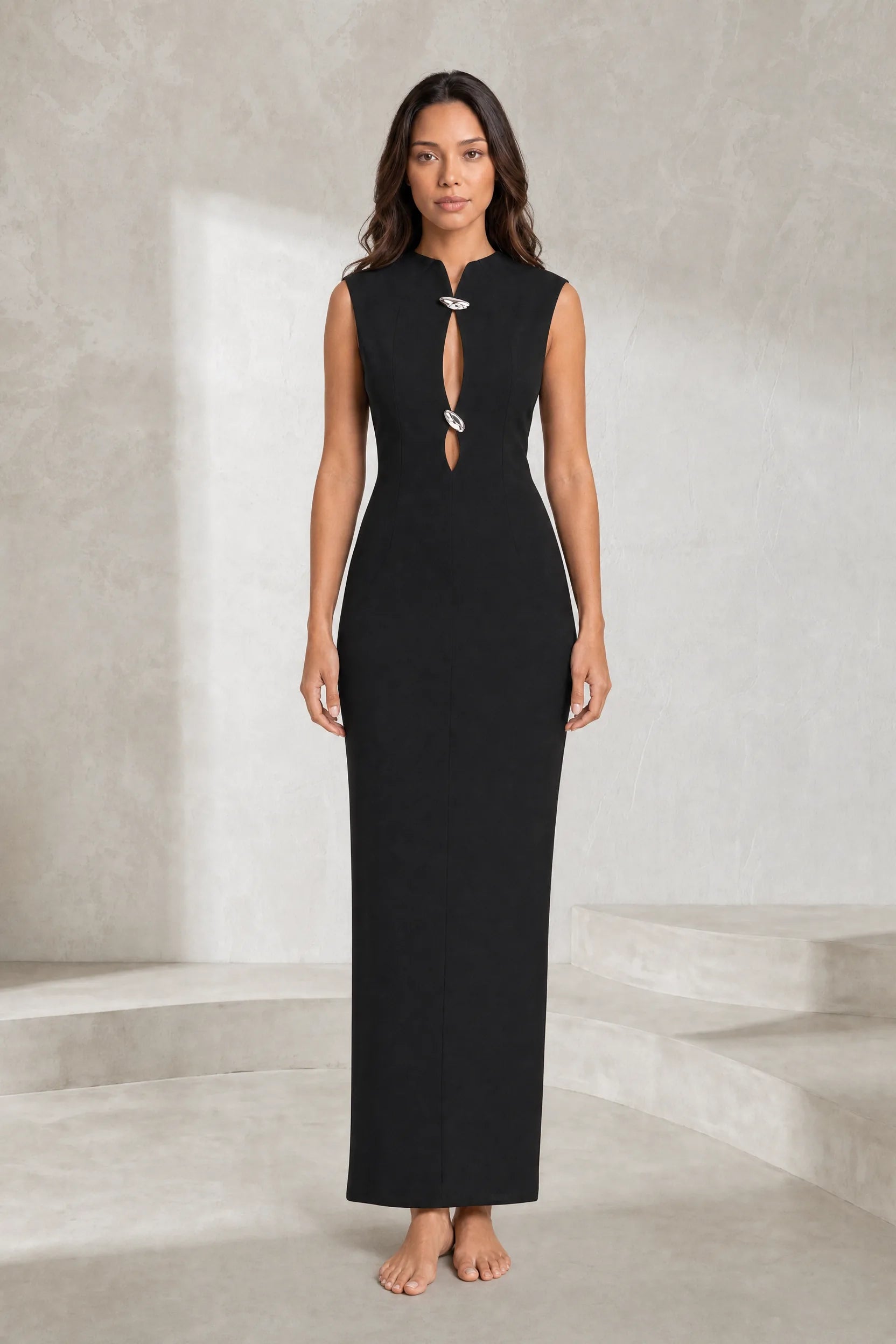 Robe longue moulante ajourée | Lounelle Paris