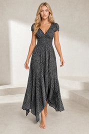 Robe longue smockée à imprimé floral | Lounelle Paris