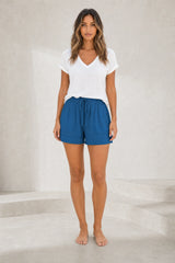 Short jambe large taille haute