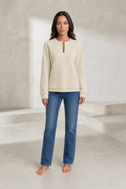 Sweat matelassé col fendu | Lounelle Paris
