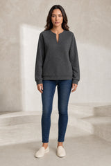 Sweat matelassé col fendu