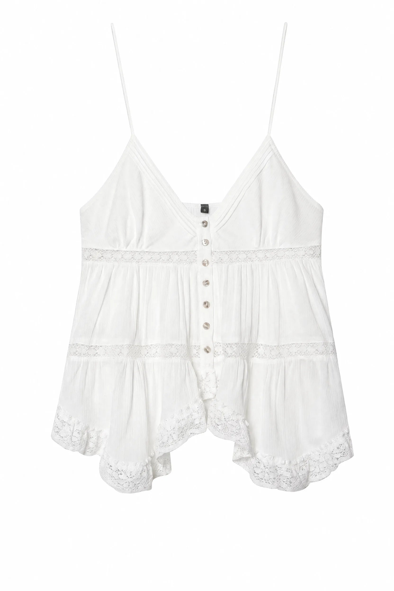 Top à bretelles dentelle volanté | Lounelle Paris