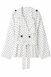 Trench blanc à pois ceinturé | Lounelle Paris