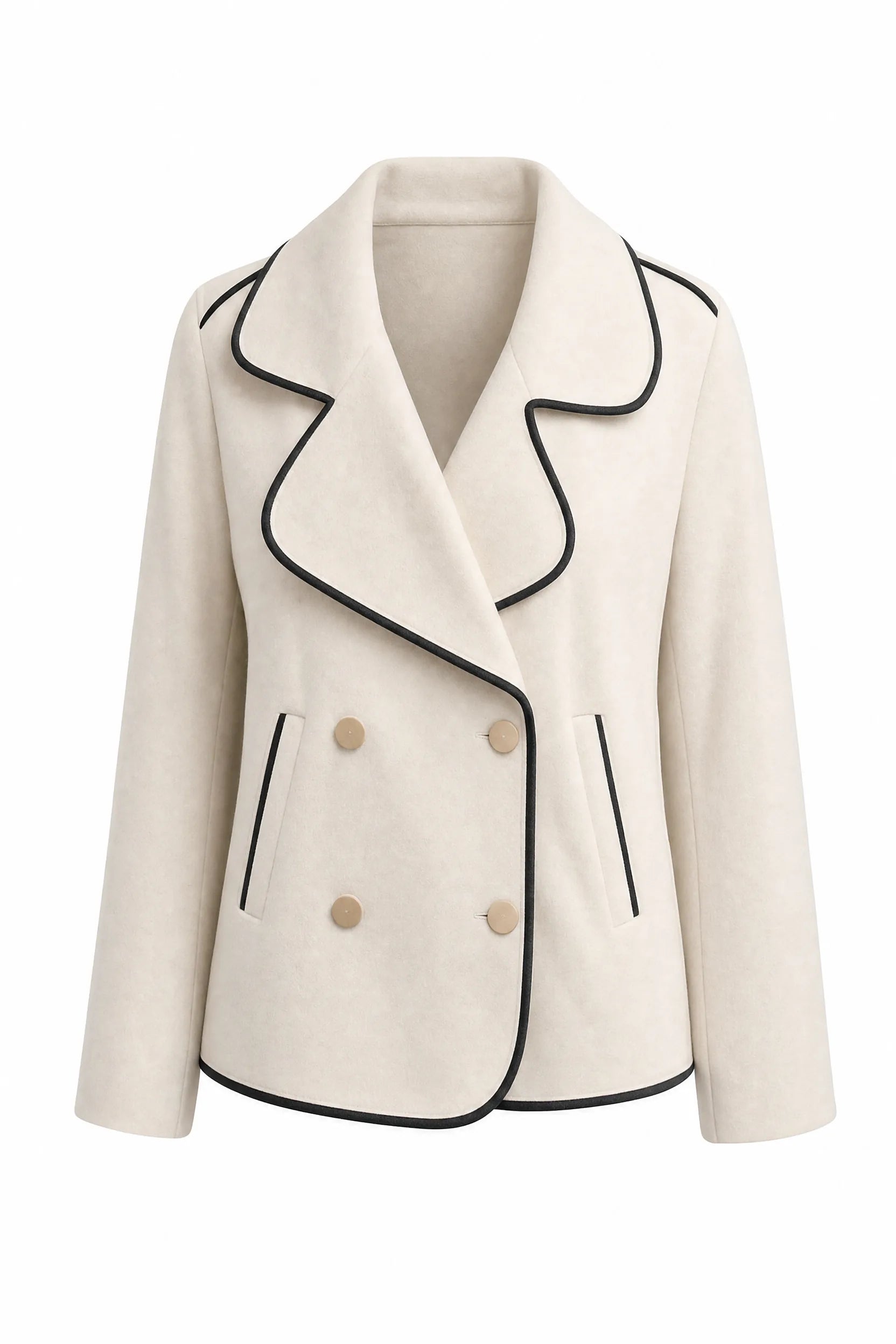 Veste beige à double boutonnage | Lounelle Paris