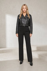 Veste biker noire asymétrique