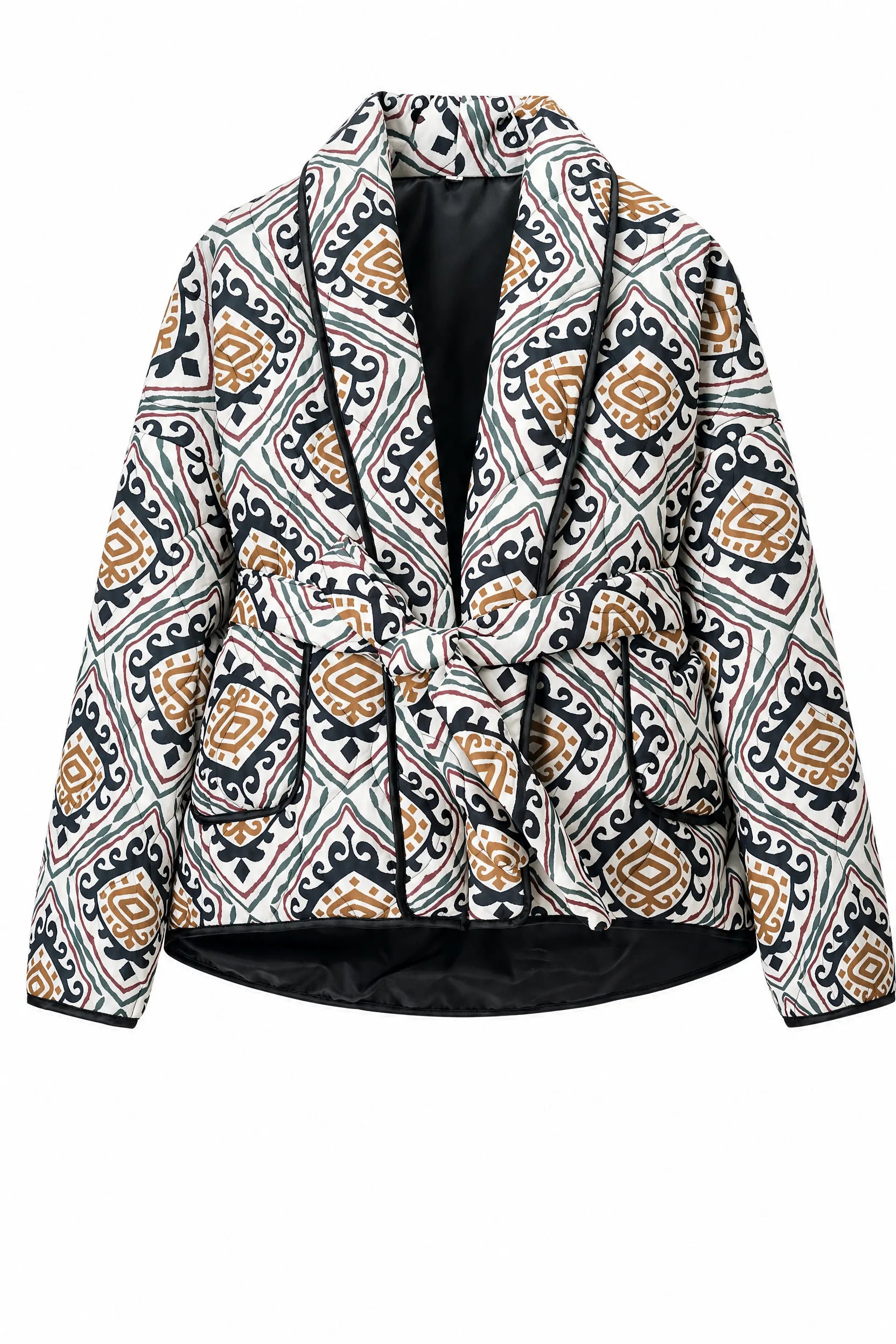 Veste matelassée à imprimé col châle | Lounelle Paris