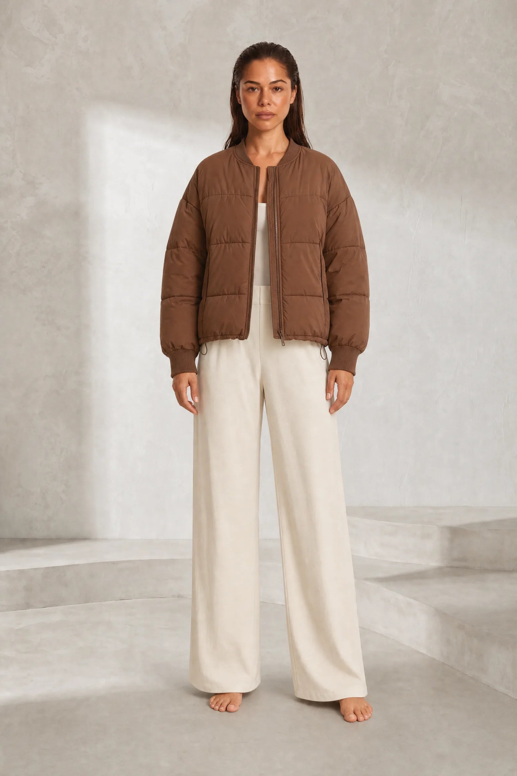 Veste matelassée courte col baseball | Lounelle Paris